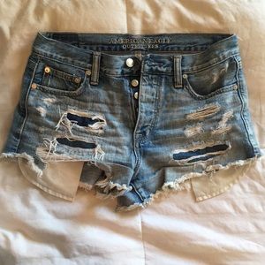 American Eagle distressed denim shorts